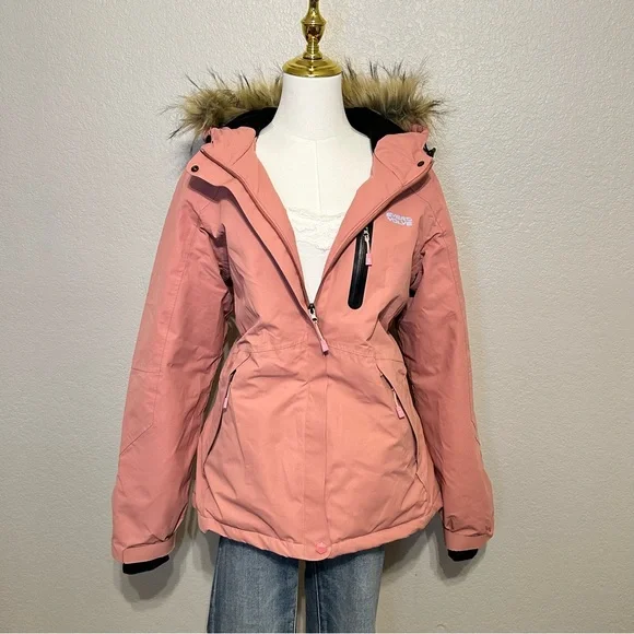 Pink Heated Jacket with Fur Hood - Picture 9 of 13